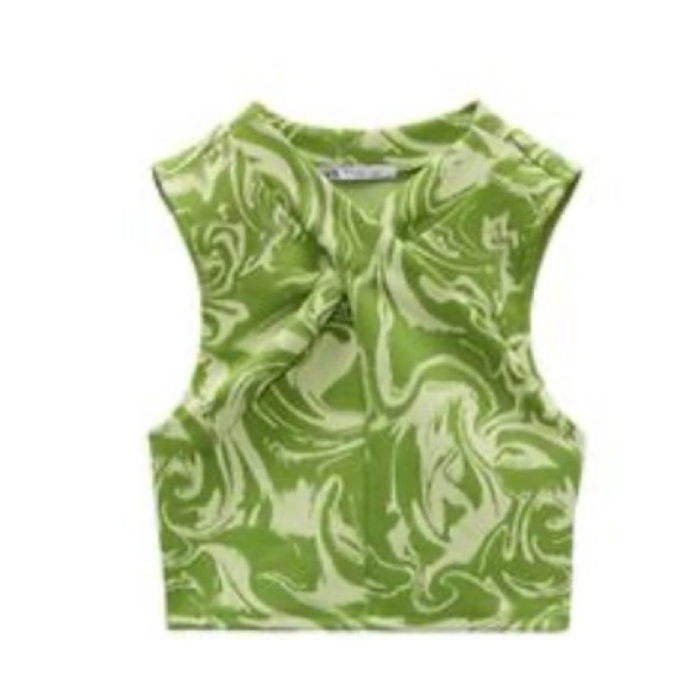 Zara Green Swirl Tank Top